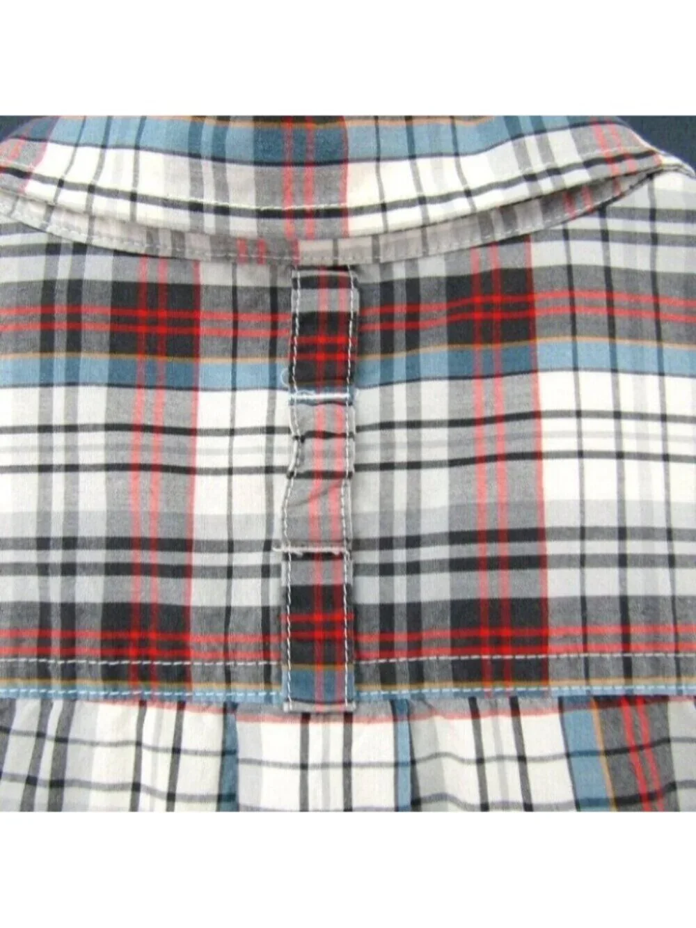 The North Face Red Blue Plaid Short Sleeve Button Up Shirt Mens Size L